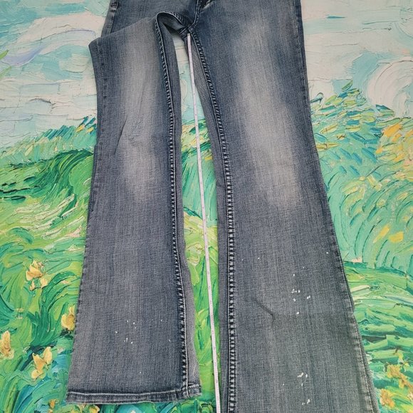 Vigold Distressed Low Rise Bootcut Jeans Size 9 Tall Juniors - Picture 3 of 11